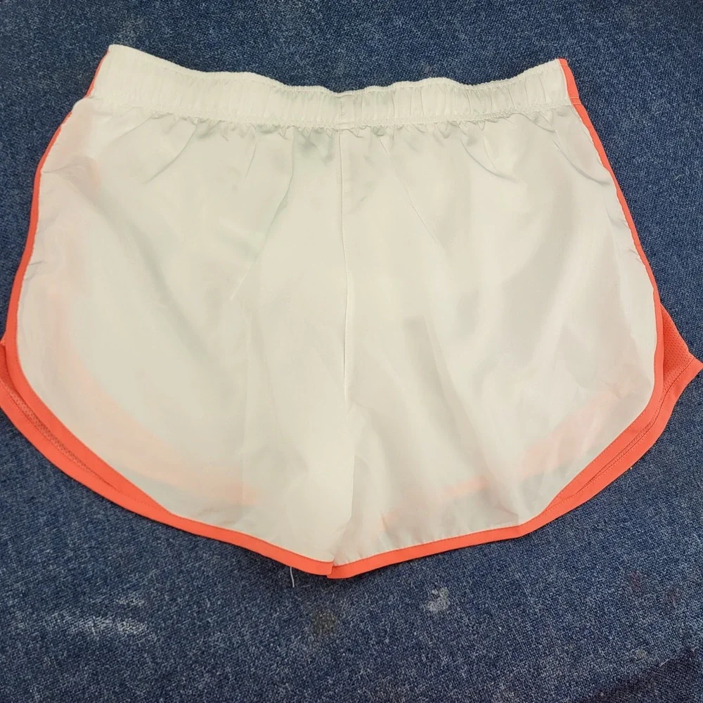 Nike Tempo Womens Large Dri-FIT 2 Pack Running Shorts White Coral Mid Rise